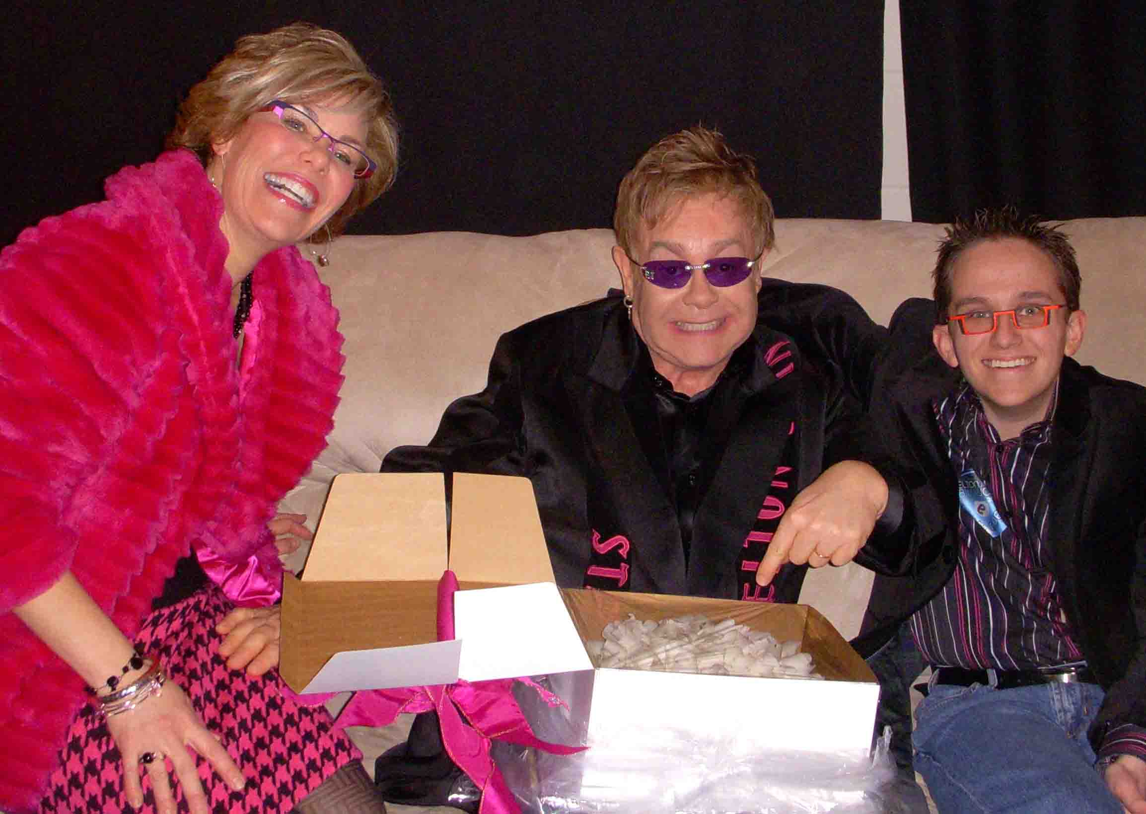 Elton John with Julie and Jeff Hanson